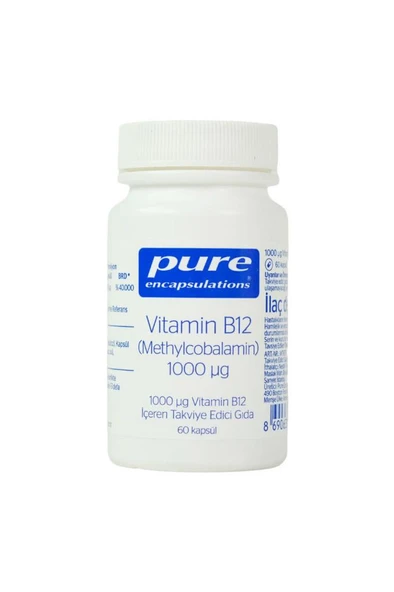 Pure Encapsulations Vitamin B12 1000 Mcg 60 Kapsül - SKT:04/2026 ürün görseli 1