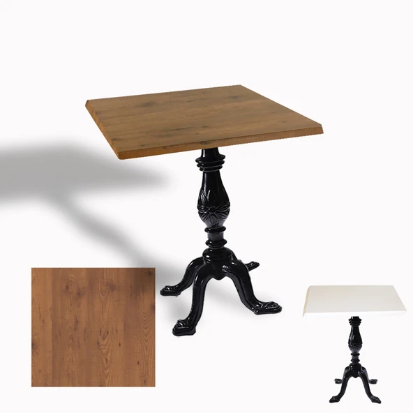 Çipa 1001 Döküm Ayak Kare Masa 60X60 cm - (Werzalit, Wermodin ve Allzalit Tabla) - Novagento ürün görseli 1