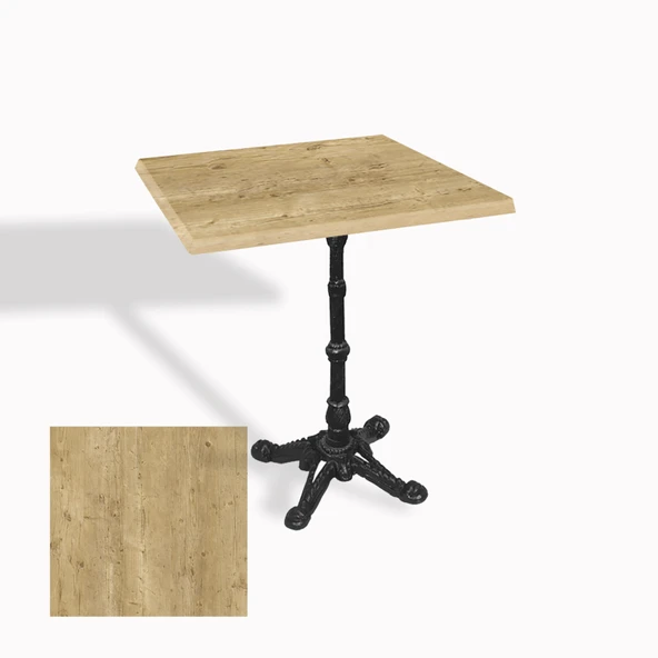 Çipa 1002 Döküm Ayak Kare Masa 80X80 cm - (Werzalit, Wermodin ve Allzalit Tabla) - Avalone Pine ürün görseli 1