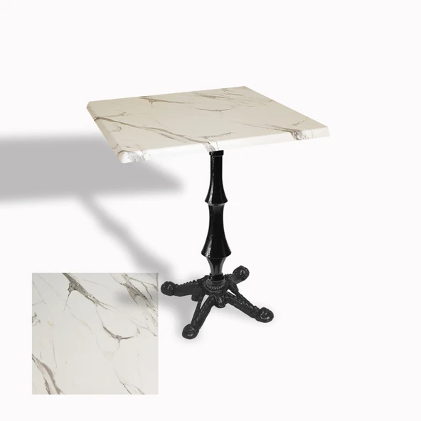 Çipa 1012 Döküm Ayak Kare Masa 60X60 cm - (Werzalit, Wermodin ve Allzalit Tabla) - Afyon Mermer ürün görseli 1