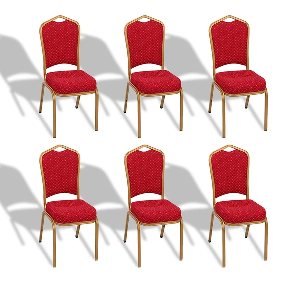 Hilton Konferans Sandalye - Kırmızı (6 Adet) ürün görseli 1