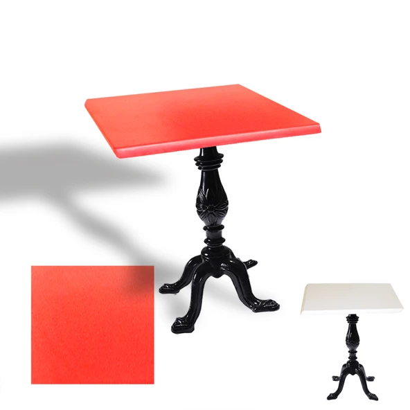 Çipa 1001 Döküm Ayak Kare Masa 60X60 cm - (Werzalit, Wermodin ve Allzalit Tabla) - Kırmızı ürün görseli 1