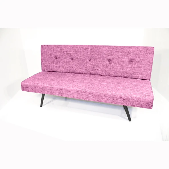 Best Yataklı Çelik İskelet Sünger Kanepe (Keten Kumaş) - Pembe ürün görseli 1