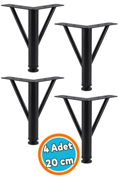 Mobilya Ayağı Modern Koltuk Kanepe Dayanıklı Tv Ünitesi Ayağı Ayakları Siyah Metal 20 cm 4 ADET - Resim 6