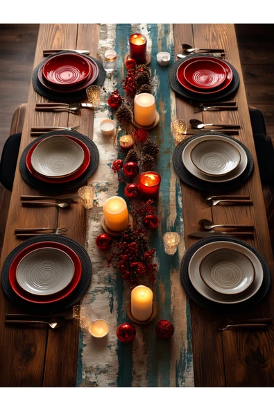 Medi Home Yılbaşı Coastal Mist Soyut Fırça Desenli Runner – Bej & Mavi Tonları - Resim 3