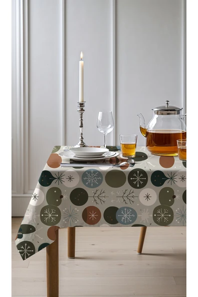 Medi Home Exclusive Series Snowra Kadife Dokulu Dertsiz Masa Örtüsü ürün görseli 1