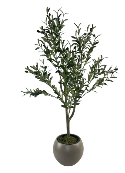 Yapay Zeytin Ağacı Mokka Küre Saksıda 120cm Doğal Görünümlü Yapay Ağaç - Resim 6