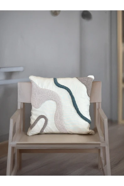 Medi Home Dekoratif Motifli El Yapımı Panç Kırlent Kılıfı ürün görseli 1