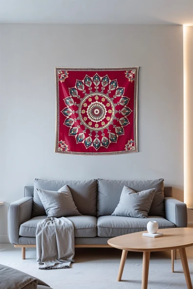 Medi Home NOVA MANDALA DUVAR HALISI DUVAR ÖRTÜSÜ TAPESTRY - Resim 2