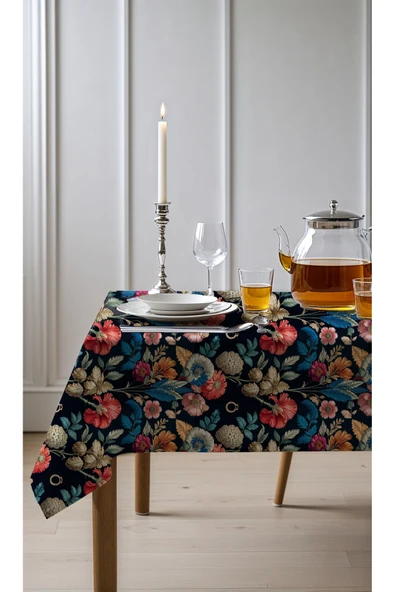 Medi Home Exclusive Series Mıdnıght Kadife Dokulu Dertsiz Masa Örtüsü ürün görseli 1