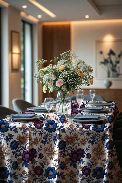 Medi Home Exclusive Series Soft Kadife Dokulu Dertsiz Masa Örtüsü - Resim 3