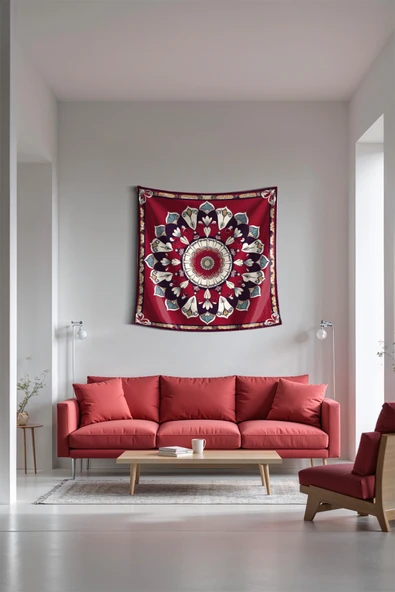 Medi Home ZEPHYR MANDALA DUVAR HALISI DUVAR ÖRTÜSÜ TAPESTRY ürün görseli 1