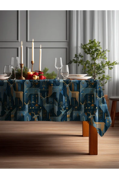 Medi Home Yılbaşı Gece Parıltısı Yıldız Masa Örtüsü ürün görseli 1