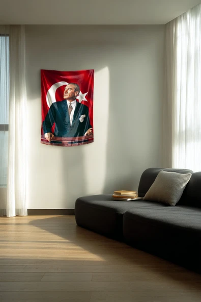Medi Home Mustafa Kemal Atatürk Duvar Halısı Duvar Örtüsü - Resim 2