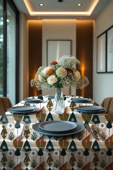 Medi Home Exclusive Series Polar Kadife Dokulu Dertsiz Masa Örtüsü - Resim 3