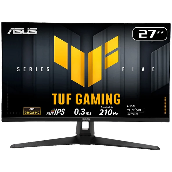 ASUS TUF GAMING VG27AQ5A 27" 210Hz 0.3ms HDMI DP Type-C Adaptive Sync QHD Fast IPS Gaming Monitör ürün görseli 1