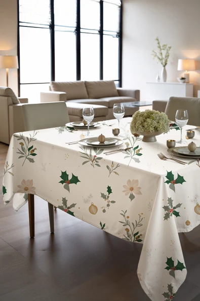 Medi Home Greenholy Kadife Dokulu Dertsiz Masa Örtüsü ürün görseli 1