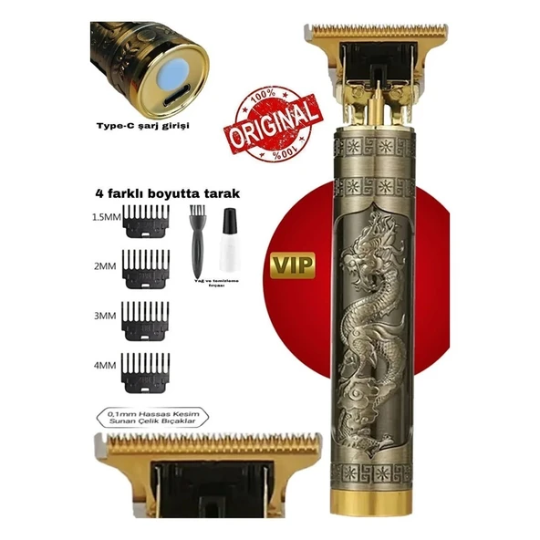 pilelistore Çelik Kasa Profesyonel Saç Sakal Ense Çizim Tüm Vücut Tüyü Lazer Öncesi Tıraş Makinesi - Resim 2