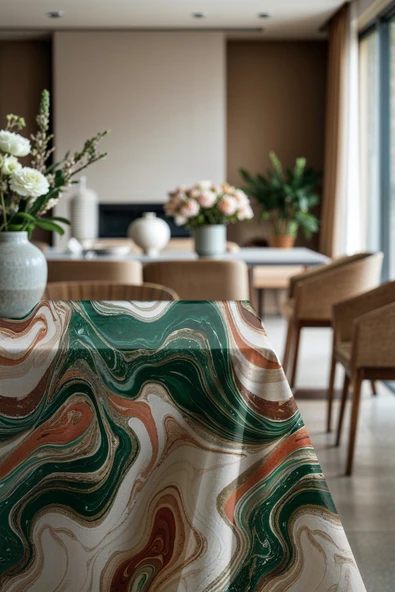 Medi Home Exclusive Series Sılken Kadife Dokulu Dertsiz Masa Örtüsü - Resim 2