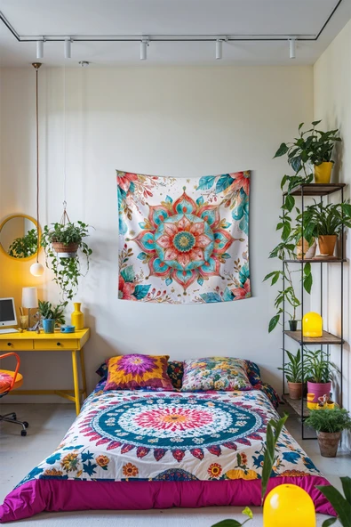 Medi Home ZIRCON MANDALA DUVAR HALISI DUVAR ÖRTÜSÜ TAPESTRY ürün görseli 1
