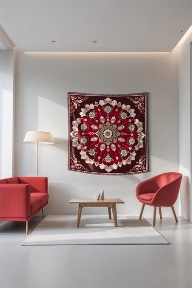 Medi Home HARMONY MANDALA DUVAR HALISI DUVAR ÖRTÜSÜ TAPESTRY - Resim 2