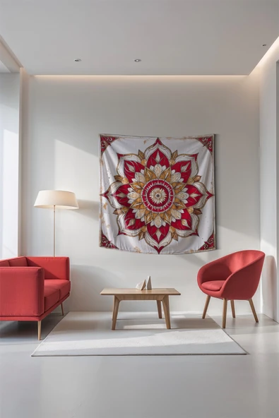 Medi Home AMBER MANDALA DUVAR HALISI DUVAR ÖRTÜSÜ TAPESTRY - Resim 2