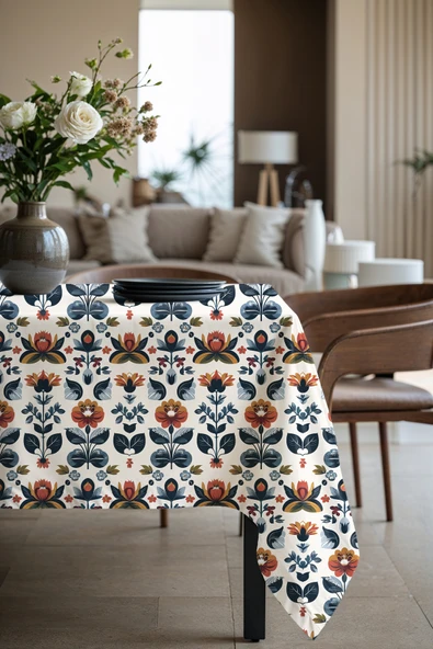 Medi Home Exclusive Series Flora Kadife Dokulu Dertsiz Masa Örtüsü - Resim 2