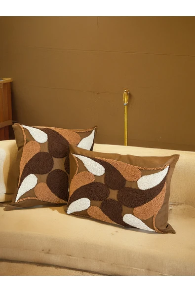 Medi Home Dekoratif Motifli El Yapımı Panç Kırlent Kılıfı ürün görseli 1