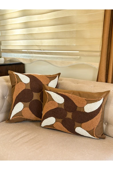 Medi Home Dekoratif Motifli El Yapımı Panç Kırlent Kılıfı - Resim 2