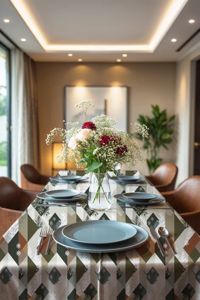 Medi Home Exclusive Series Harmonı Kadife Dokulu Dertsiz Masa Örtüsü - Resim 3