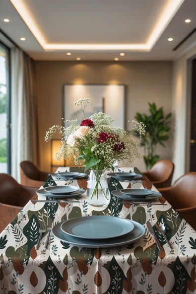 Medi Home Exclusive Series Heal Kadife Dokulu Dertsiz Masa Örtüsü - Resim 3