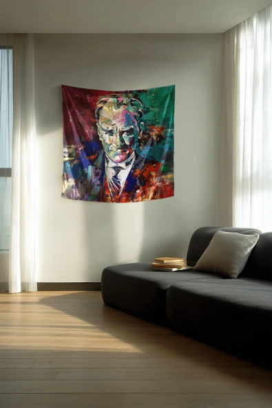 Medi Home Mustafa Kemal Atatürk Duvar Halısı Duvar Örtüsü - Resim 3