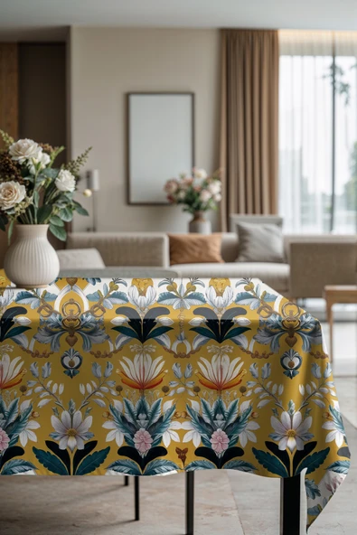 Medi Home Exclusive Series Solara Kadife Dokulu Dertsiz Masa Örtüsü - Resim 2