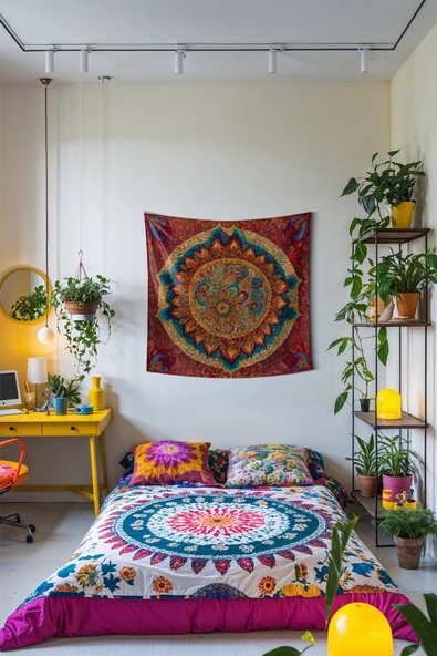 Medi Home UP MANDALA DUVAR HALISI DUVAR ÖRTÜSÜ TAPESTRY ürün görseli 1