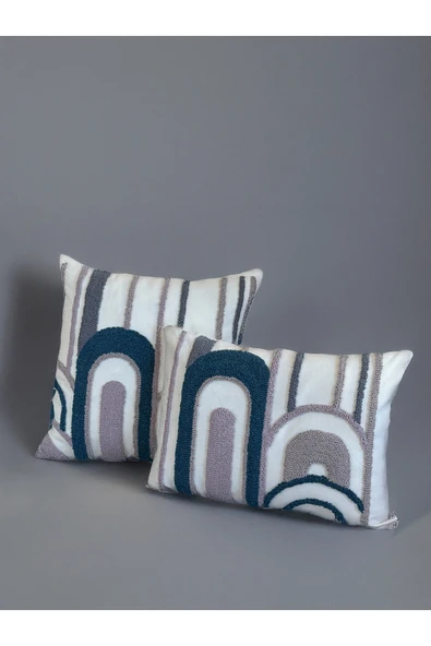 Medi Home Dekoratif Motifli El Yapımı Panç Kırlent Kılıfı - Resim 2