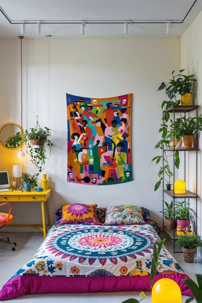 Medi Home Figures Duvar Halısı Duvar Örtüsü - Resim 2