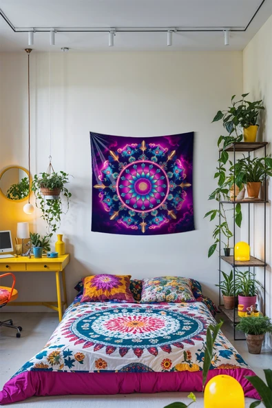 Medi Home INIFITY MANDALA DUVAR HALISI DUVAR ÖRTÜSÜ TAPESTRY ürün görseli 1