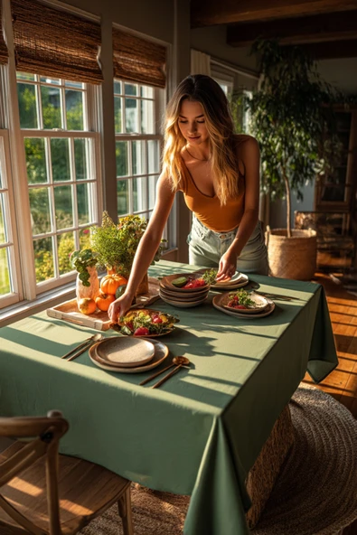 Medi Home Casual Series Dertsiz Leke Tutmaz Masa Örtüsü ürün görseli 1