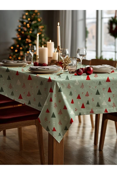 Medi Home Yılbaşı Mini Çam Ormanı Masa Örtüsü - Resim 2