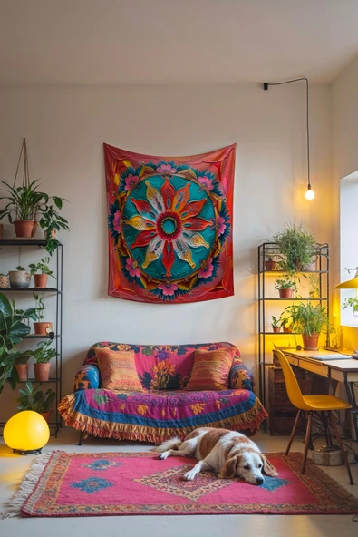 Medi Home STELLAR MANDALA DUVAR HALISI DUVAR ÖRTÜSÜ TAPESTRY ürün görseli 1