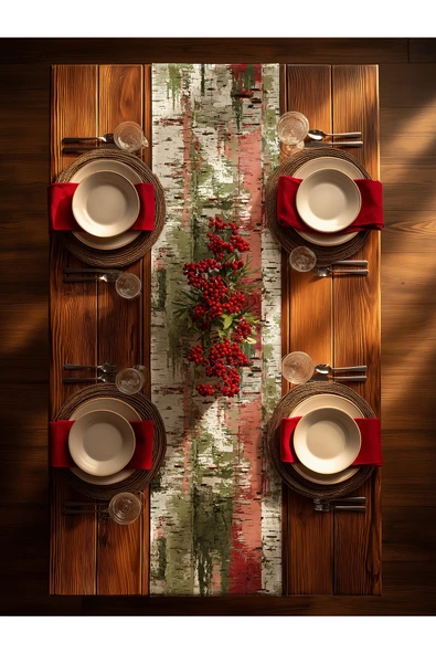 Medi Home Yılbaşı Coastal Mist Soyut Fırça Desenli Runner – Bej & Mavi Tonları - Resim 9