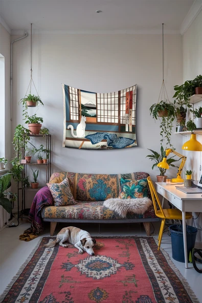 Medi Home Cat Duvar Halısı Duvar Örtüsü ürün görseli 1