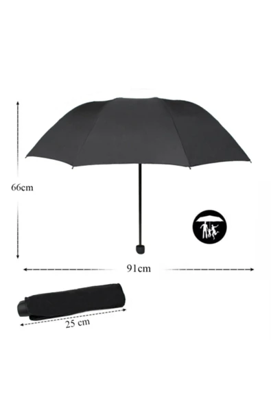 Mini Çanta Boy Bayan Şemsiyesi Sarı Manuel Şemsiye - Resim 4