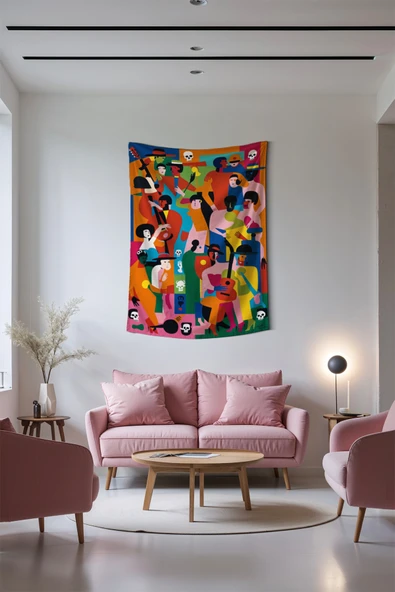 Medi Home Figures Duvar Halısı Duvar Örtüsü ürün görseli 1