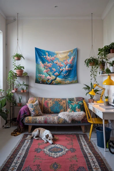 Medi Home Blossom Duvar Halısı Duvar Örtüsü - Resim 2