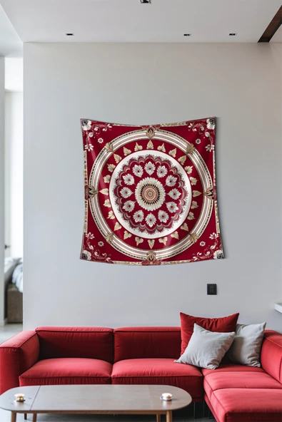 Medi Home FROST MANDALA DUVAR HALISI DUVAR ÖRTÜSÜ TAPESTRY - Resim 2