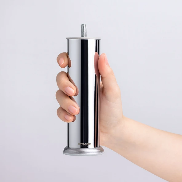 Krom Gümüş 4 ADET Metal 15 cm Mobilya Ayağı Modern Koltuk Kanepe Ayak Tv Ünite m8 Civatalı Ayakları - Resim 7