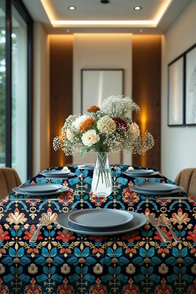 Medi Home Exclusive Series Havenly Kadife Dokulu Dertsiz Masa Örtüsü - Resim 2