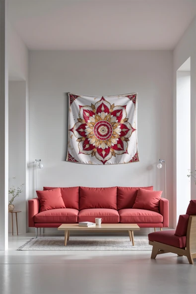 Medi Home AMBER MANDALA DUVAR HALISI DUVAR ÖRTÜSÜ TAPESTRY ürün görseli 1