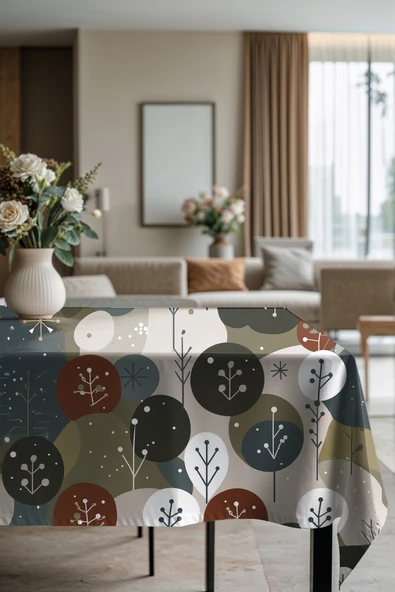 Medi Home Exclusive Series Wıster Kadife Dokulu Dertsiz Masa Örtüsü - Resim 2